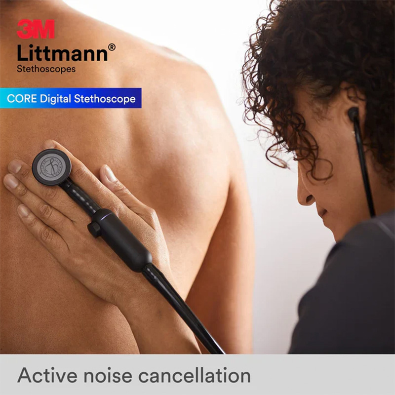 Stetoskop 3M Littmann CORE Digital EU Stetoskop Cyfrowy Cczarna Glowica Czarny Przewod Trzonek Lira 69 Cm 8490 12