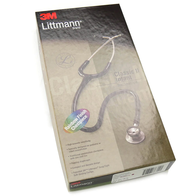 Stetoskop 3M Littmann Classic II Pediatric RAINBOW EDITION Teczowa Glowica Zlota Liramalinowy Przewod 2157 8