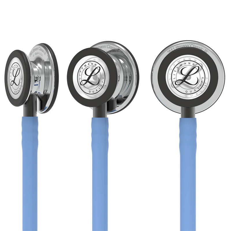 Stetoskop Littmann Classic III Mirror Finish Przewod Blekitny Trzonek Smoke Lira Smoke 5959 6