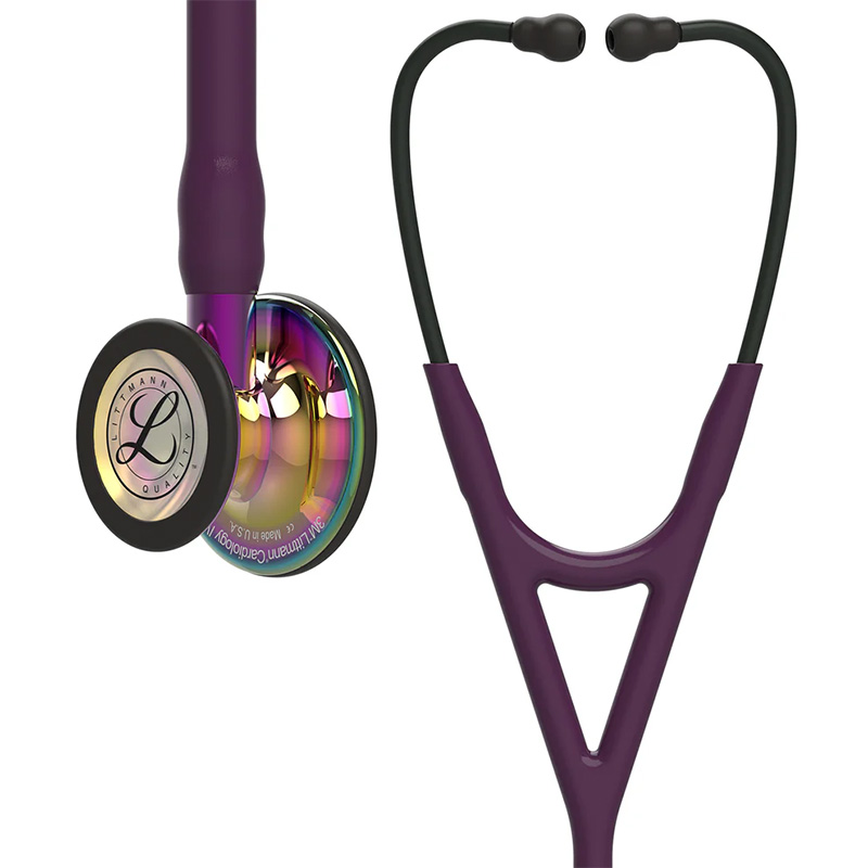 Stetoskop Littmann Littmann Cardiology IV Glowica W Wykonczeniu Teczowym W Polysku Przewod Sliwkowy Trzonek Fioletowy I Czarna Lira 6239