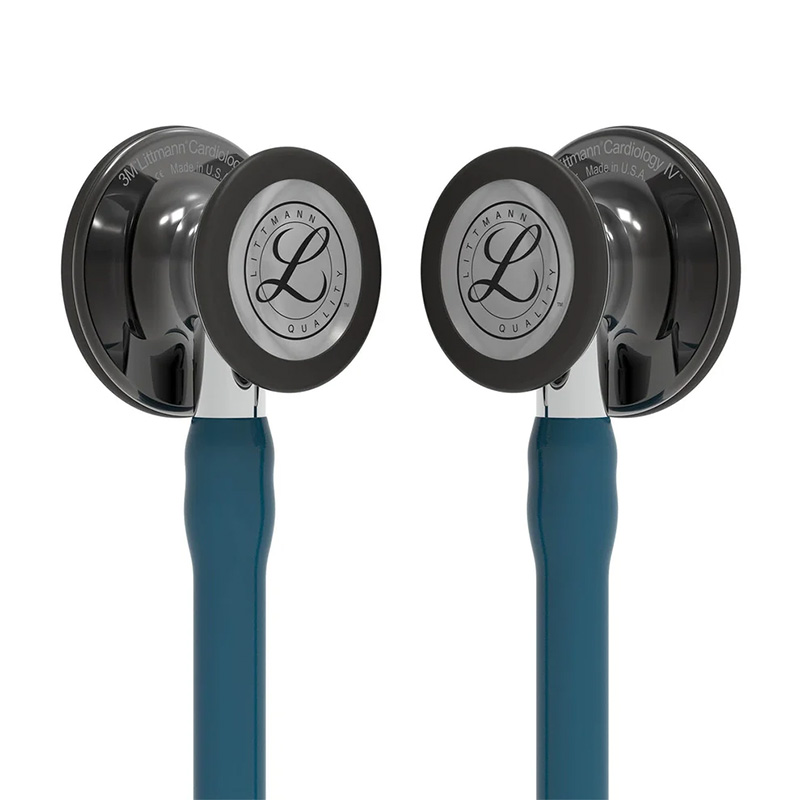 Stetoskop Littmann Littmann Cardiology IV High Polish Smoke Finish Przewod Blekit Karaibski Trzonek Lustrzany Lira Czarna 6234 5